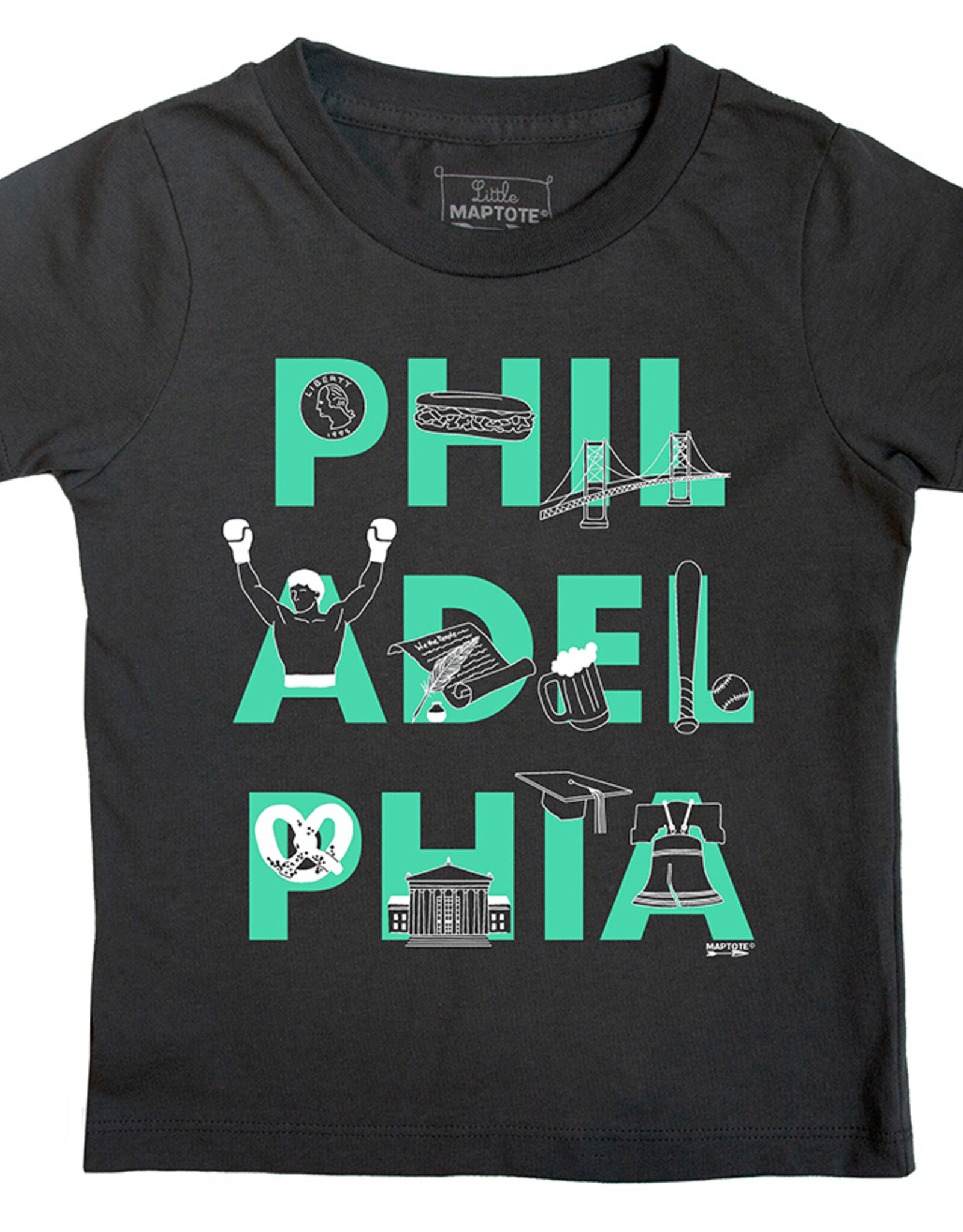 MapTote 2T: T-Shirt - Philadelphia Font