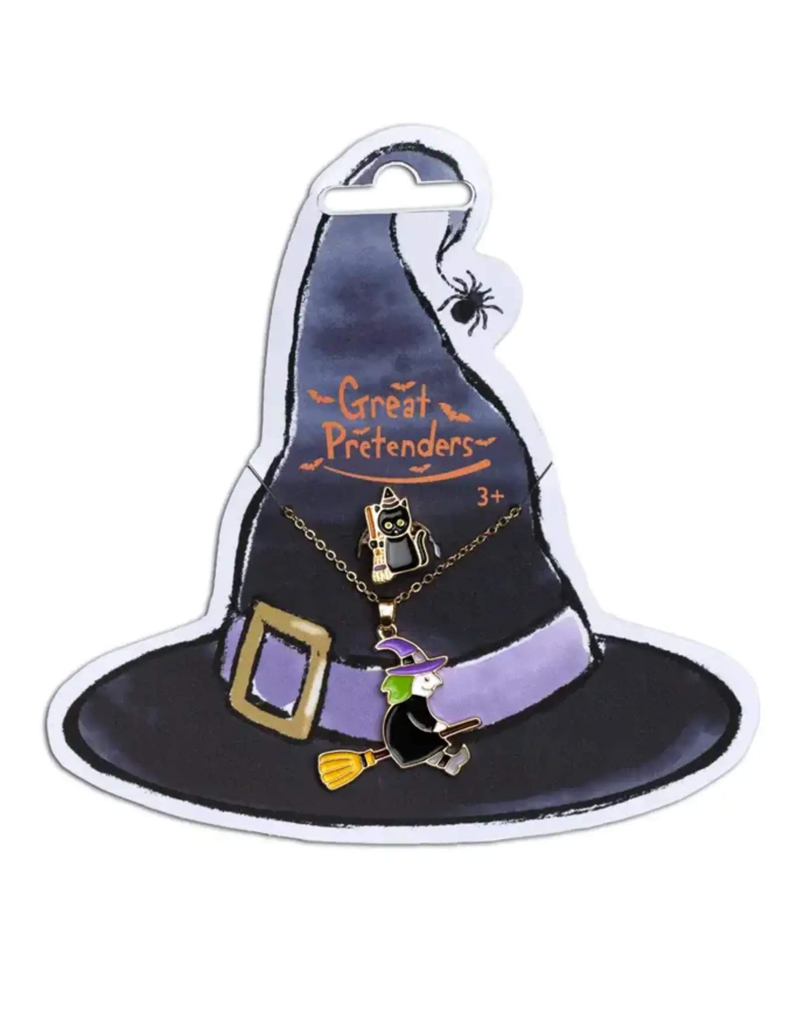 Creative Education Witch Necklace with Black Cat Ring