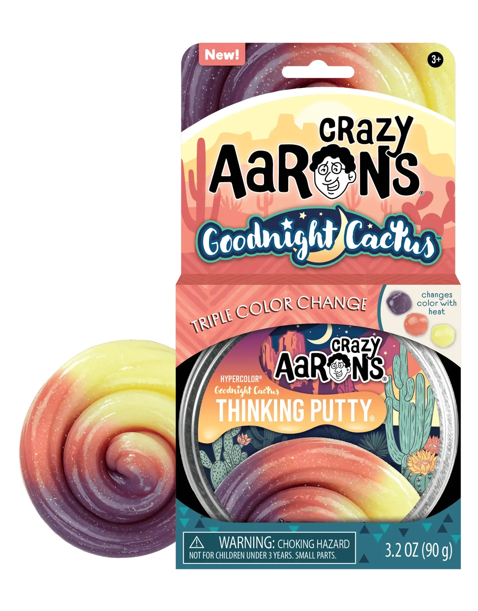 Crazy Aaron's Putty World Thinking Putty Tin 4": Goodnight Cactus