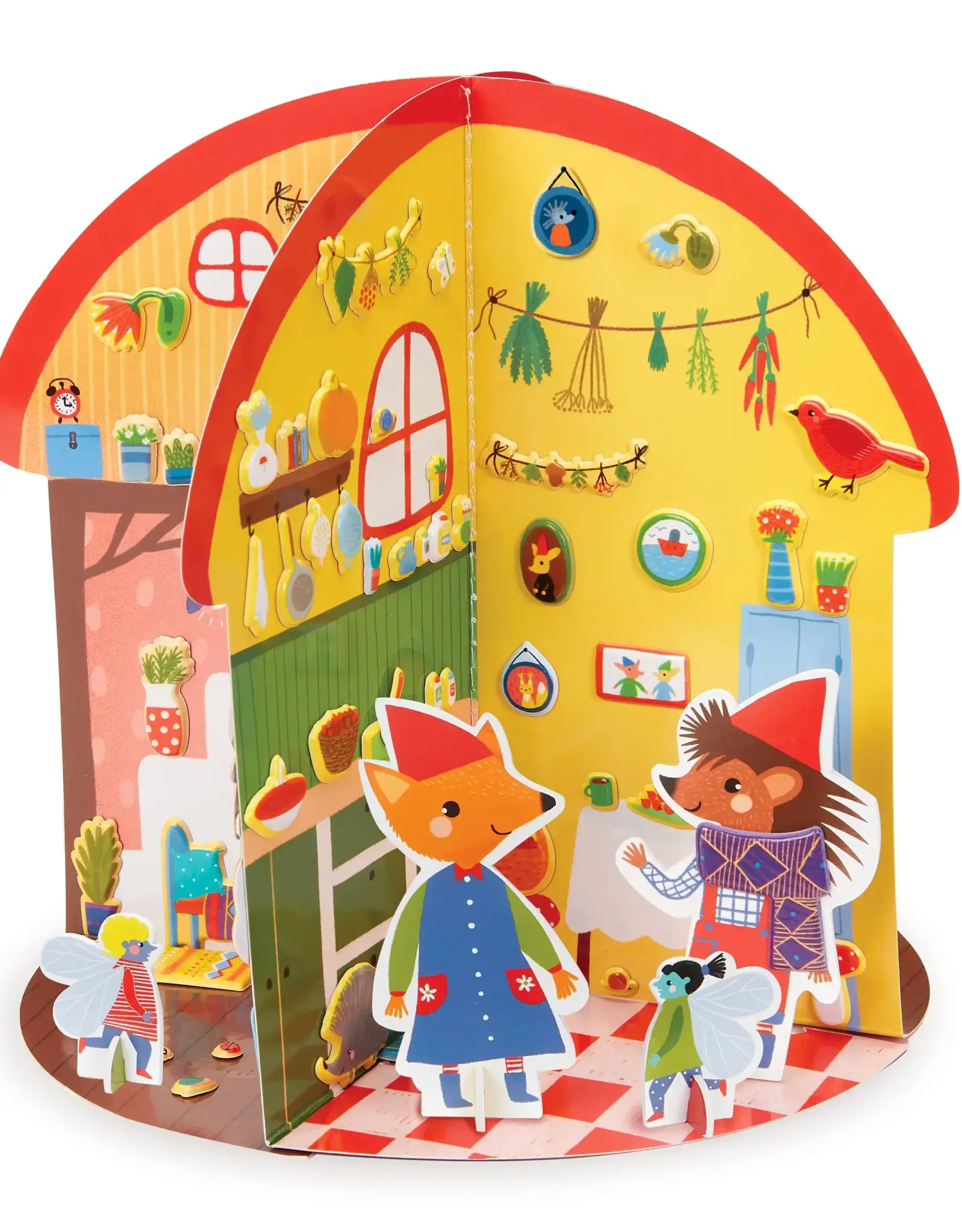 Bright Stripes Puffy Sticker 3D Playhouse: Mushroom Cottage