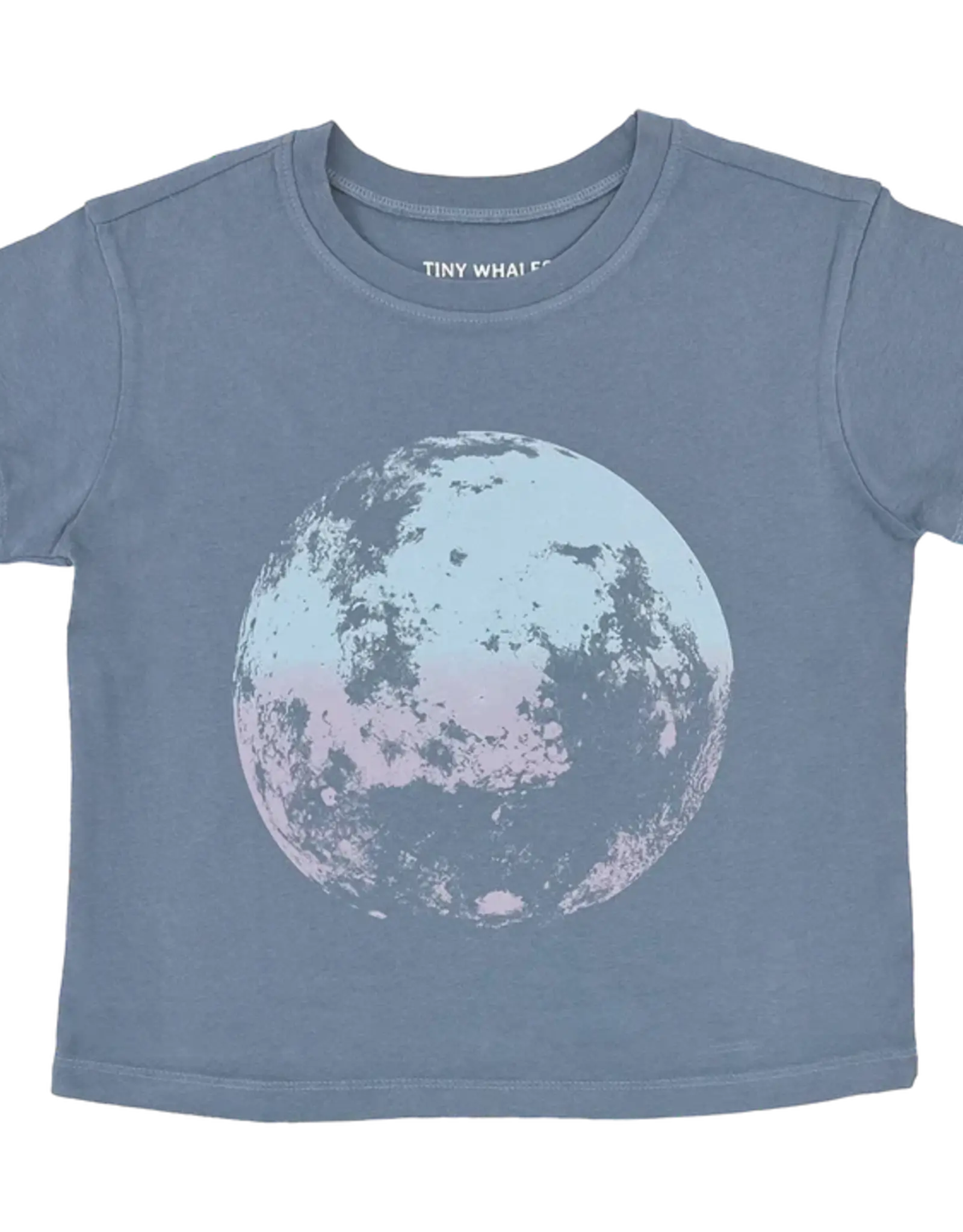 Tiny Whales 8YO: Super Moon Boxy T-Shirt - Navy