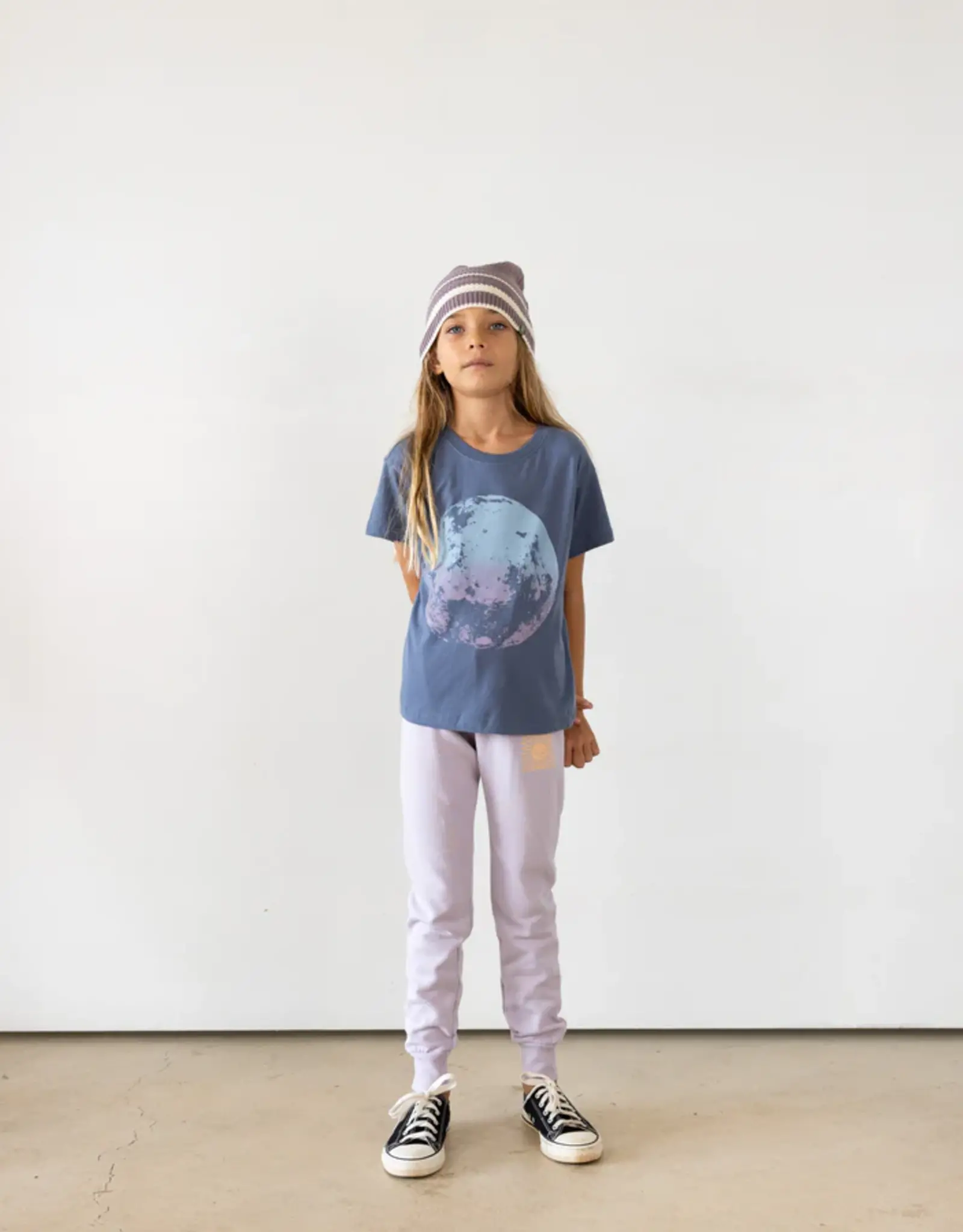 Tiny Whales 4YO: Super Moon Boxy T-Shirt - Navy