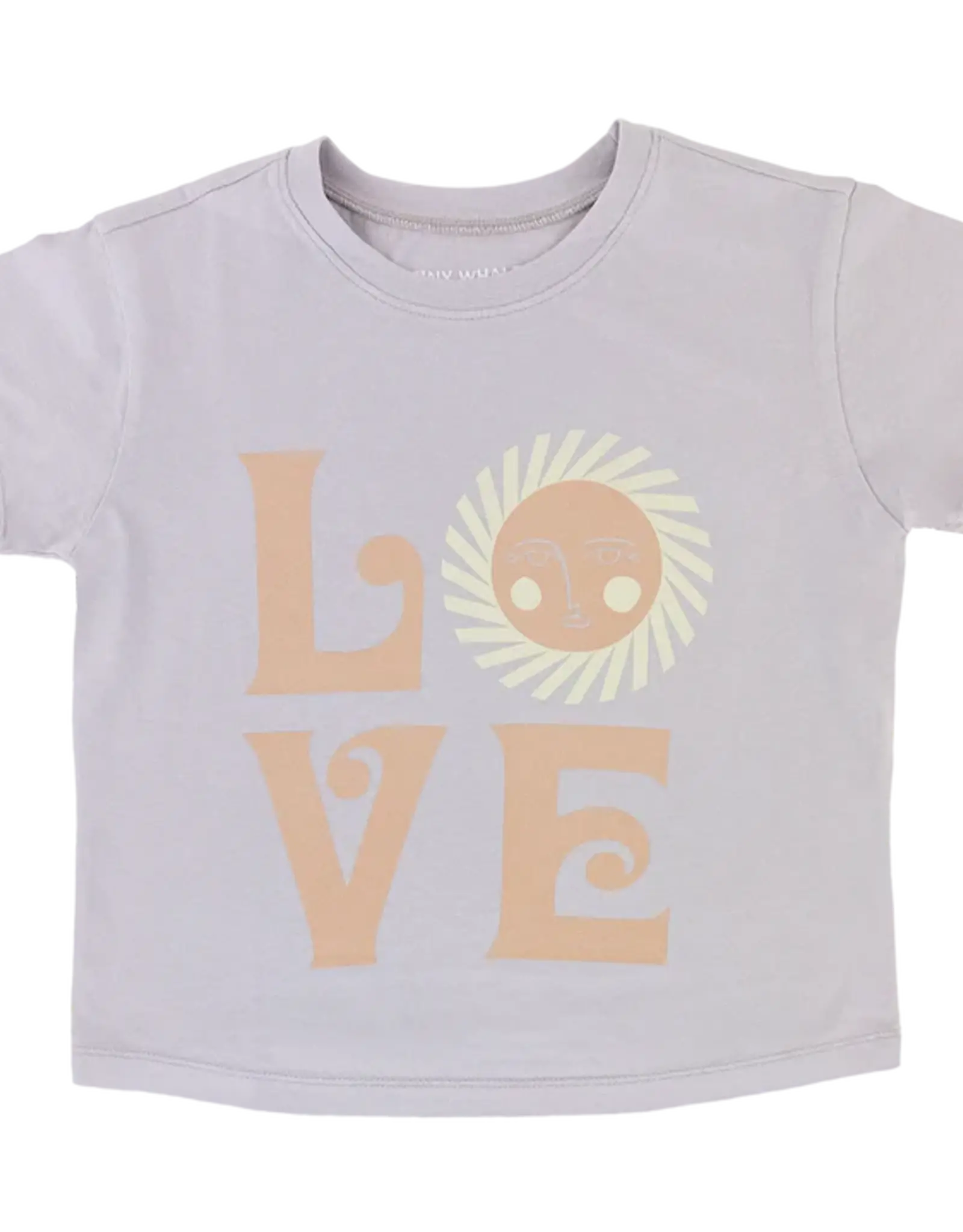 Tiny Whales 7YO: Love Boxy T-Shirt - Lilac