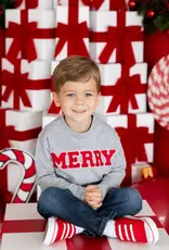 Wink 4YO: Merry Patch Christmas Sweatshirt - Gray