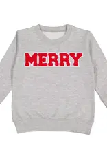Wink 7/8YO: Merry Patch Christmas Sweatshirt - Gray