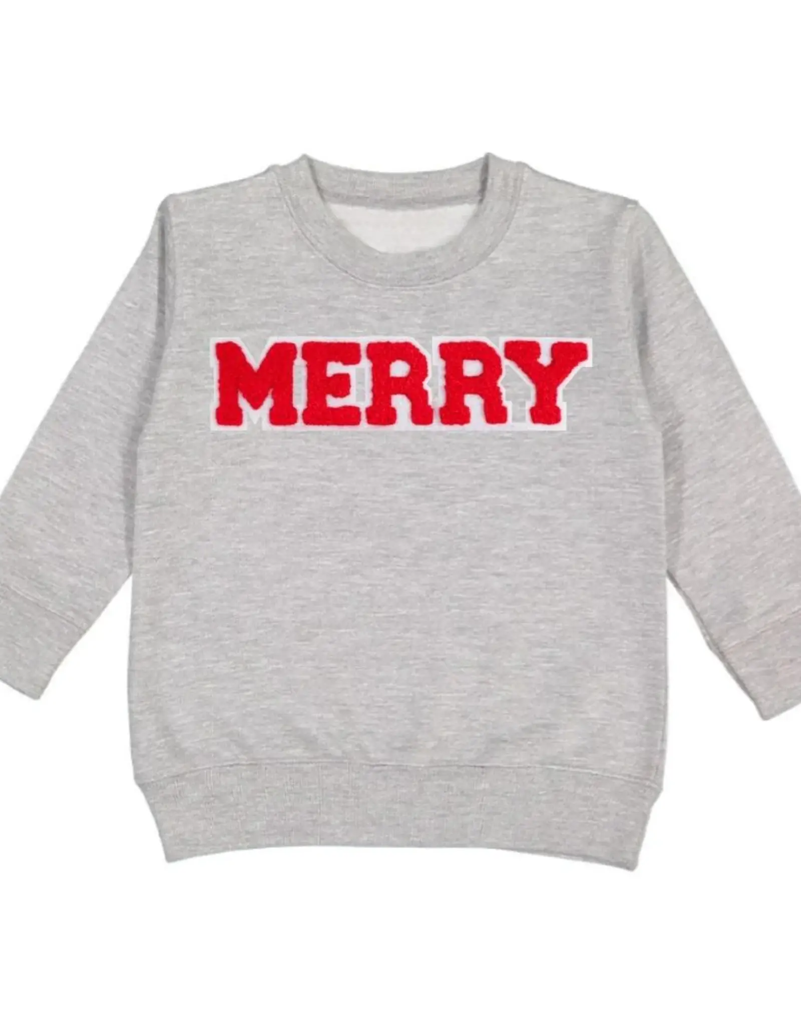 Wink 7/8YO: Merry Patch Christmas Sweatshirt - Gray