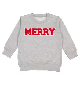 Wink 7/8YO: Merry Patch Christmas Sweatshirt - Gray