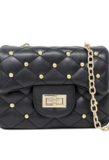 Zomi Gems Classic Quilted Stud Mini Bag - Black