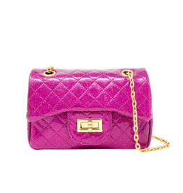 Zomi Gems Classic Quilted Sparkle Mini Bag - Hot Pink
