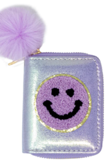 Zomi Gems Shiny Happy Face Smile Wallet: Purple