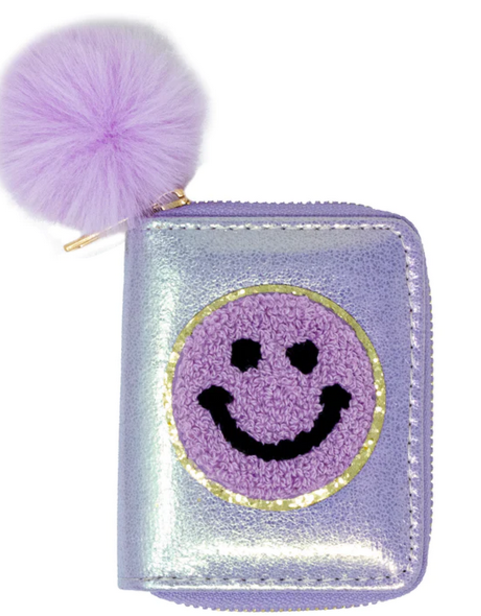 Zomi Gems Shiny Happy Face Smile Wallet: Purple
