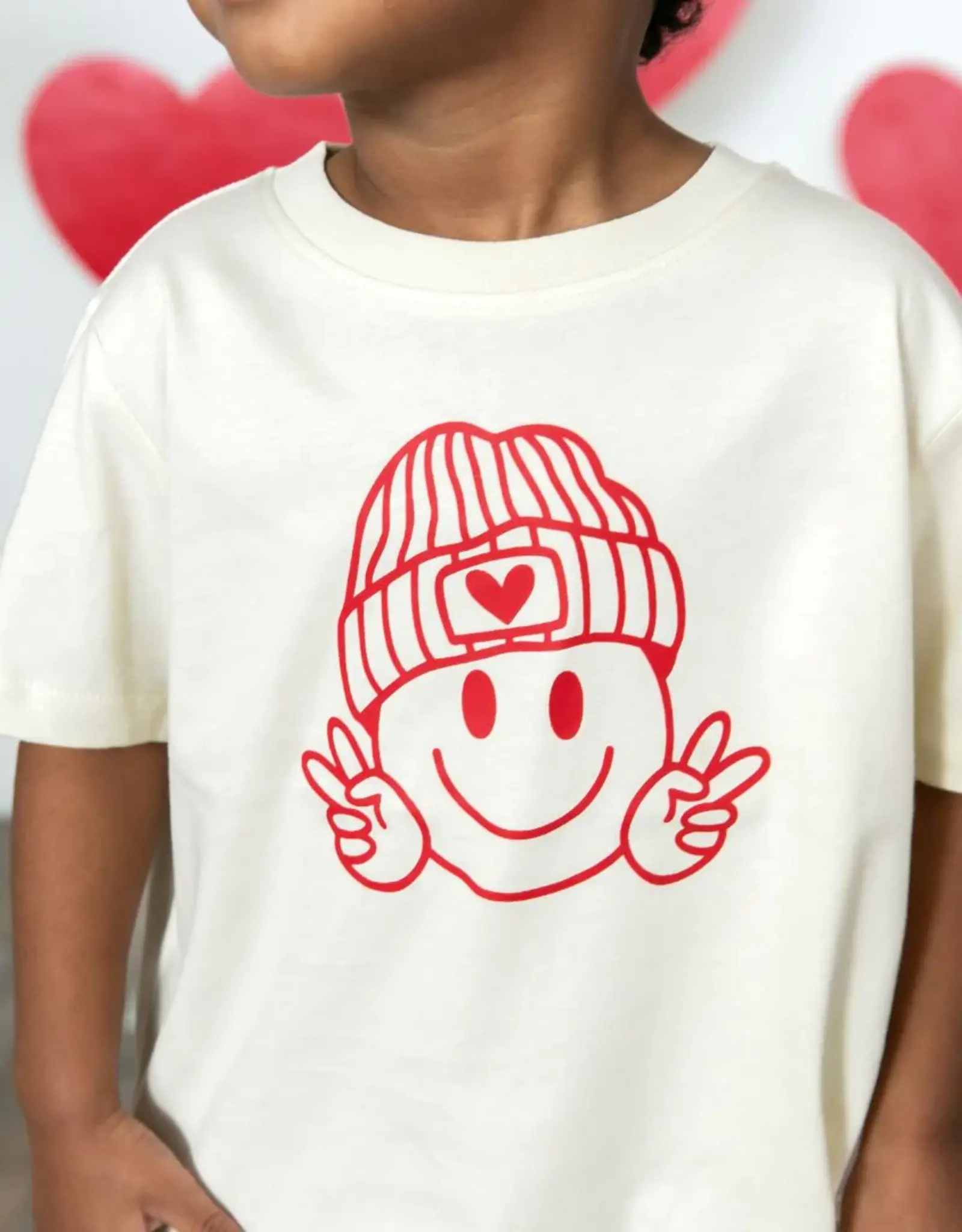 Wink 3YO: Peace, Love, Smile Valentine's Day Short Sleeve T-Shirt