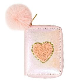 Zomi Gems Shiny Heart Patch Wallet: Pink