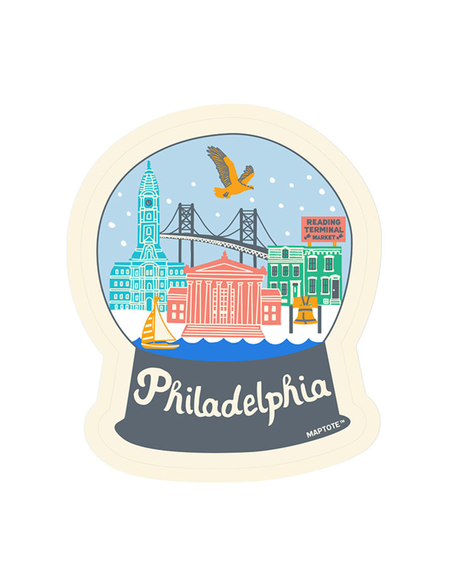 MapTote Sticker: Philadelphia Snowglobe
