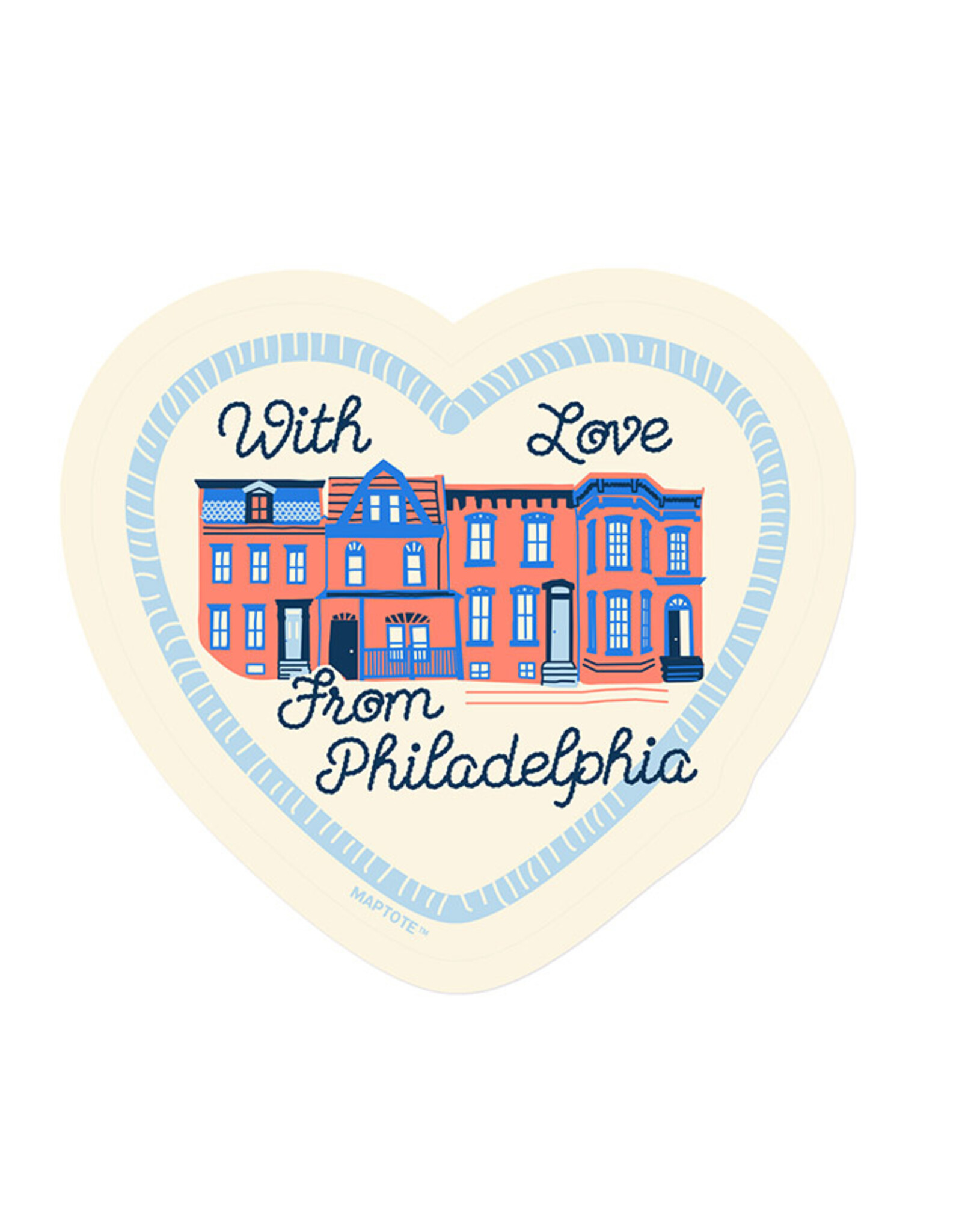 MapTote Sticker: Philadelphia With Love Rowhouses