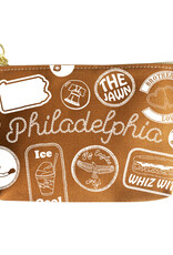MapTote Philadelphia Pins & Patches Zipped Pouches - Caramel