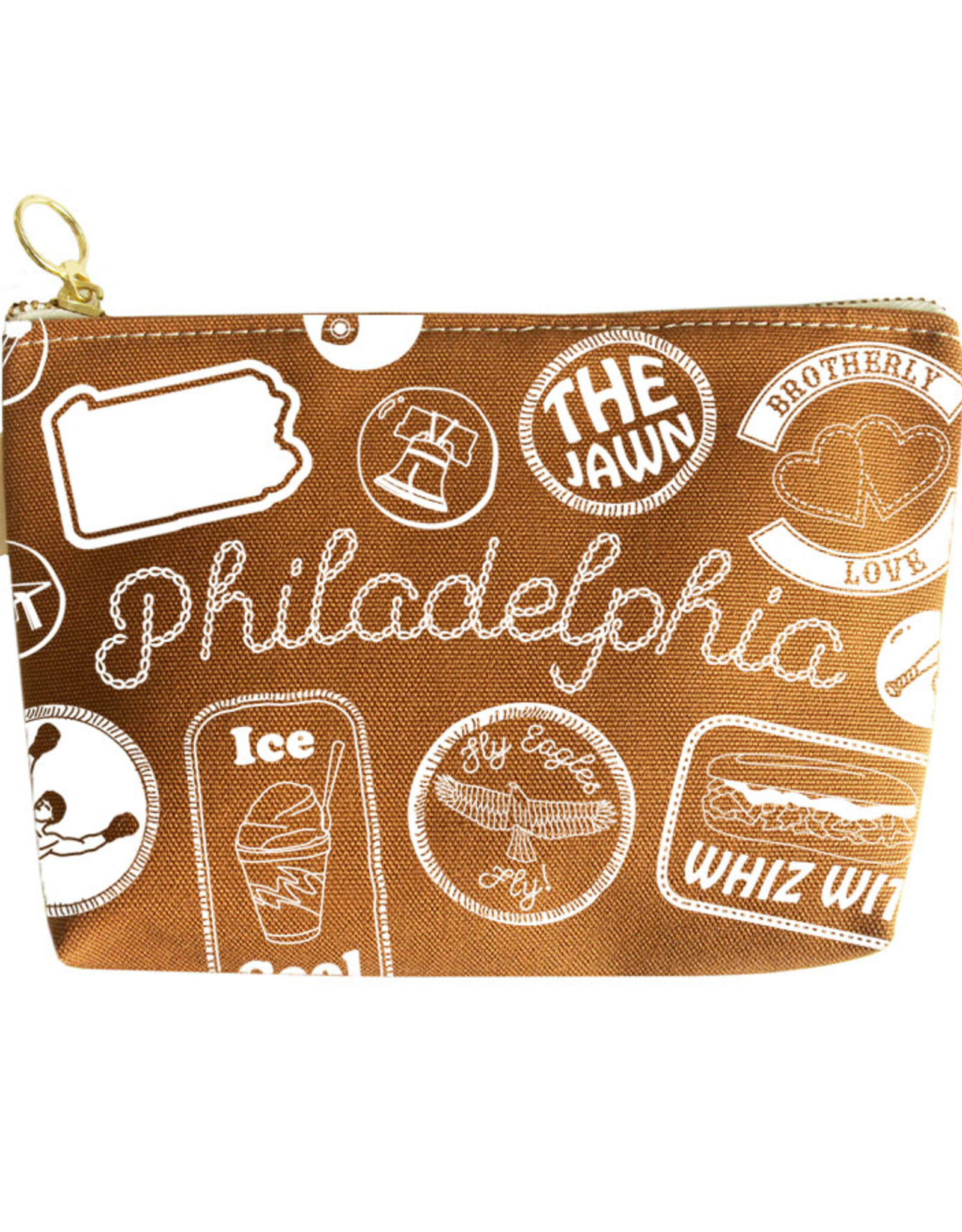 MapTote Philadelphia Pins & Patches Zipped Pouches - Caramel