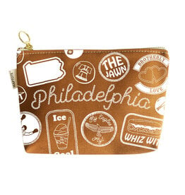 MapTote Philadelphia Pins & Patches Zipped Pouches - Caramel