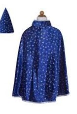 Creative Education Sparkle Wizard Cape & Hat, Blue/Silver, size 4-6