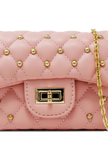 Zomi Gems Classic Quilted Stud Mini Bag - Pink