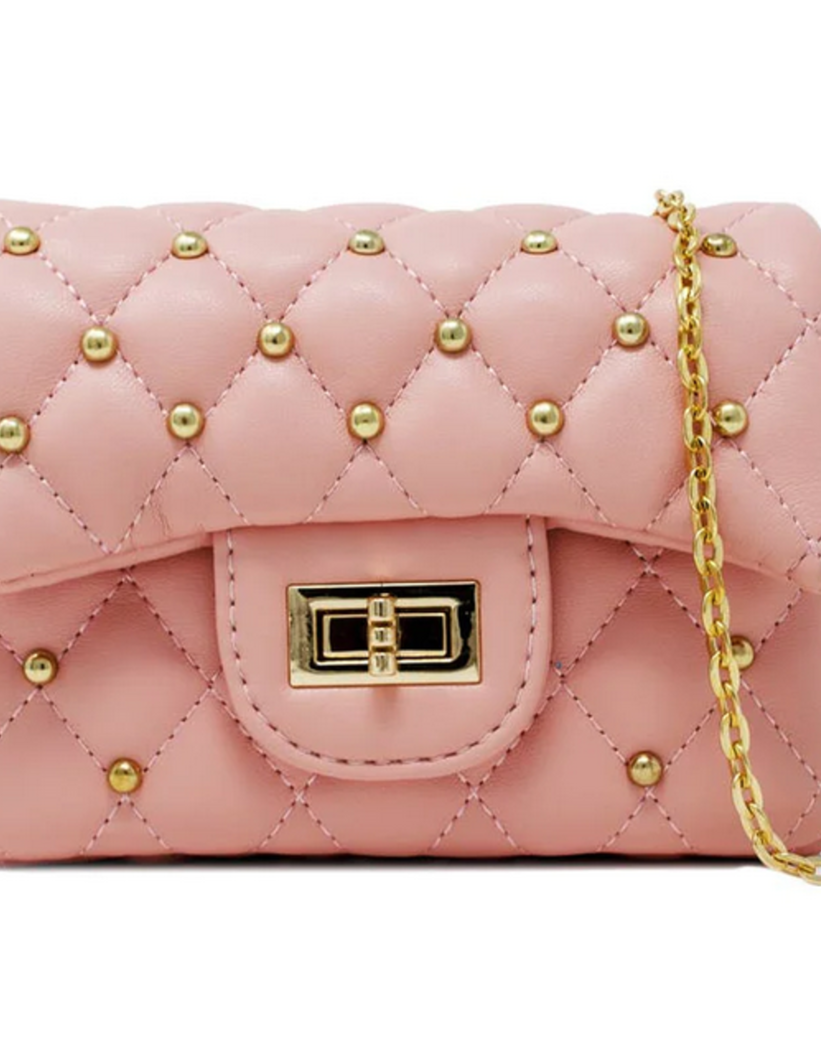 Zomi Gems Classic Quilted Stud Mini Bag - Pink