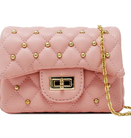 Zomi Gems Classic Quilted Stud Mini Bag - Pink