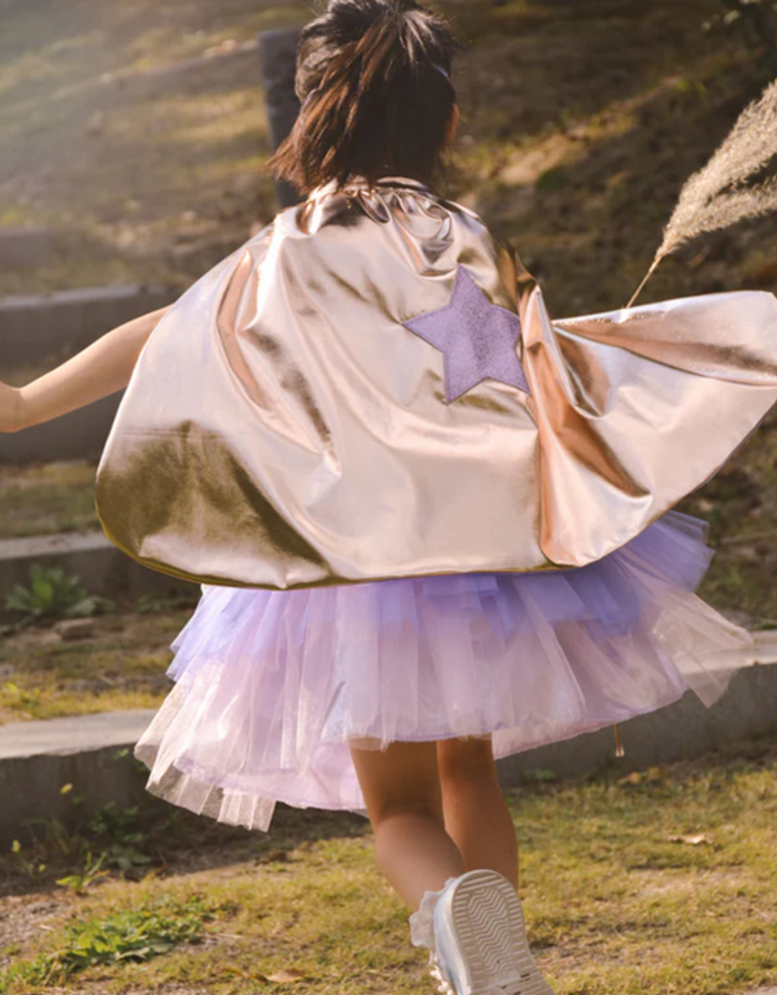 Creative Education Super-Duper Tutu/Cape/Mask, Metallic Rose/Lilac Size 4-6