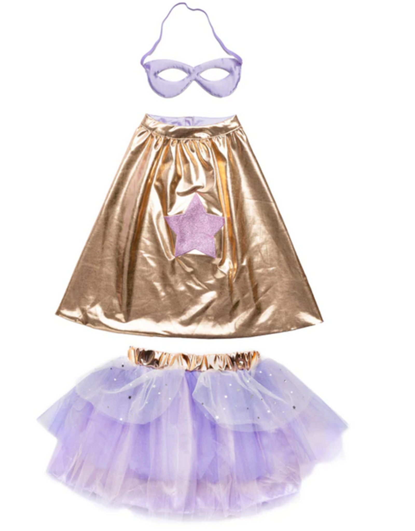 Creative Education Super-Duper Tutu/Cape/Mask, Metallic Rose/Lilac Size 4-6