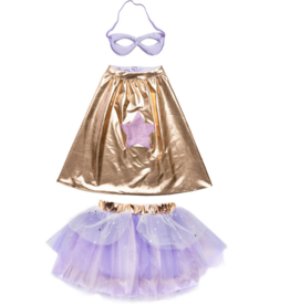 Creative Education Super-Duper Tutu/Cape/Mask, Metallic Rose/Lilac Size 4-6