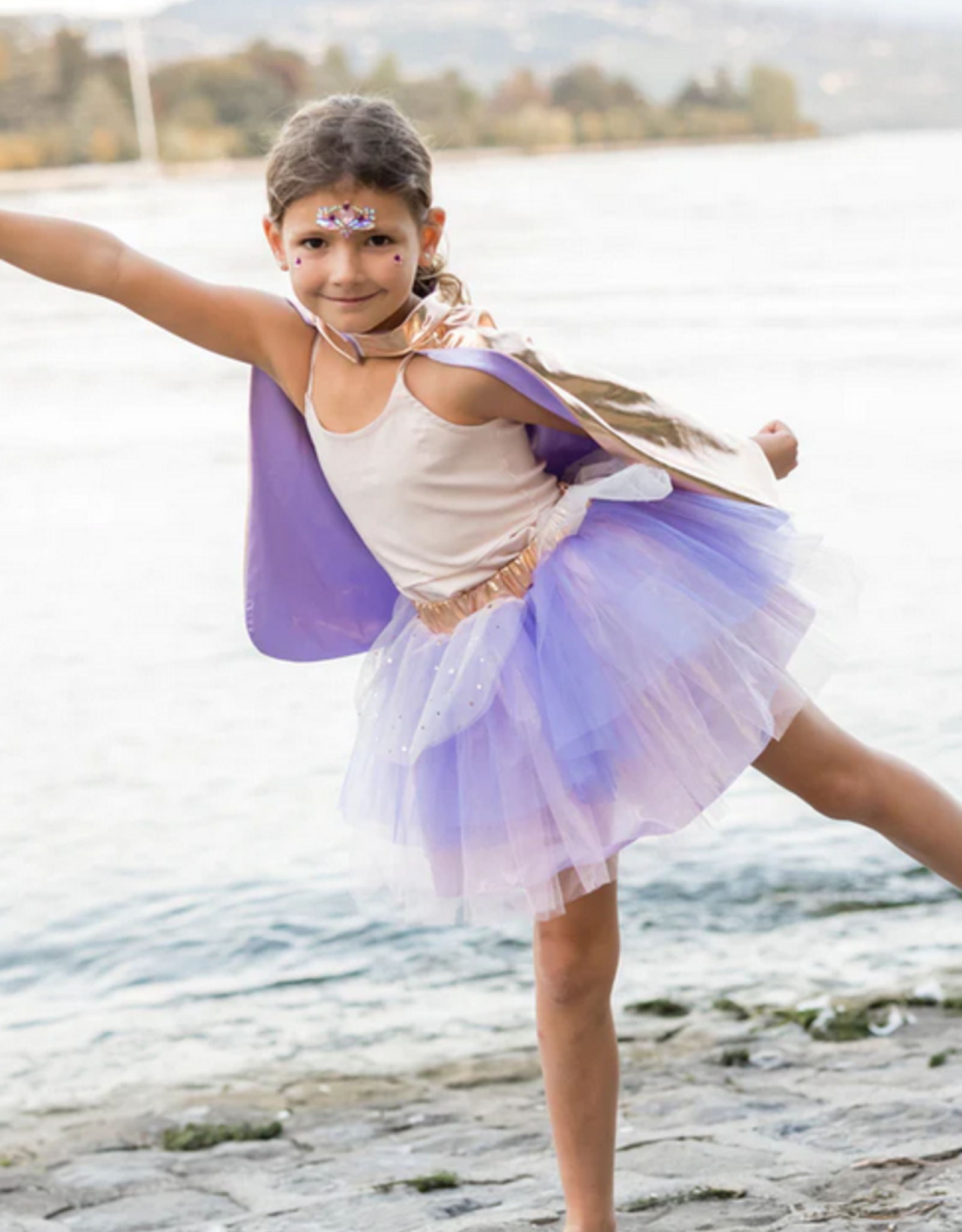 Creative Education Super-Duper Tutu/Cape/Mask, Metallic Rose/Lilac Size 4-6