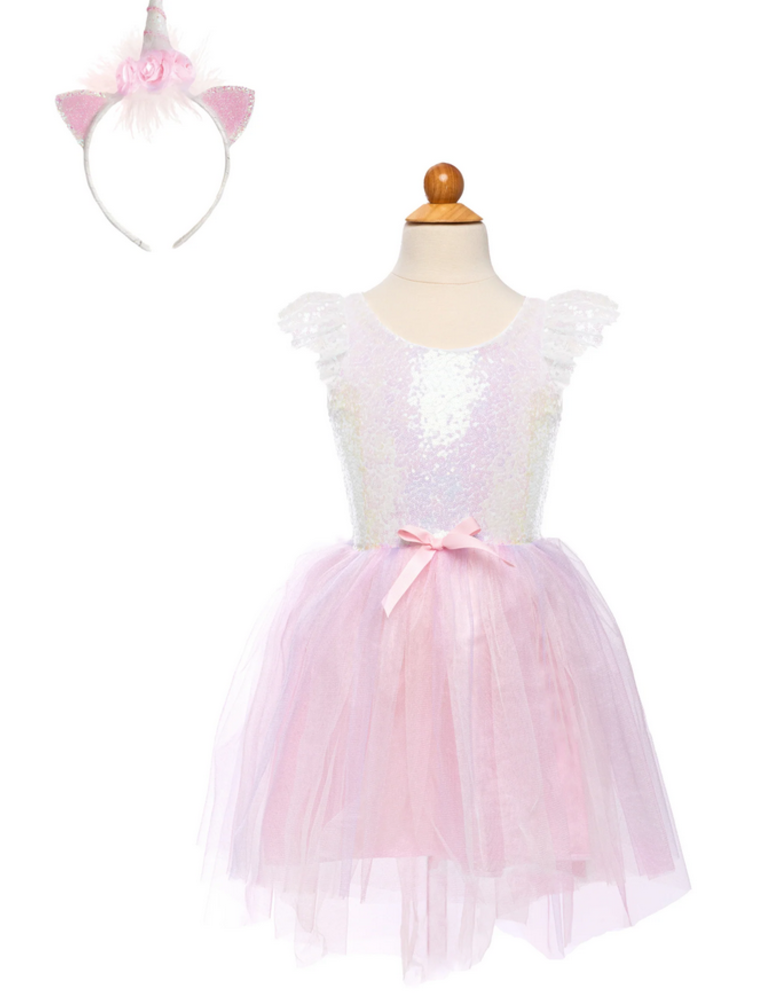 Creative Education Dreamy Unicorn Dress & Headband, Iridescent/Pink , Size 3-4