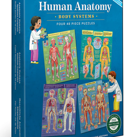 eeBoo Ready to Learn - Human Anatomy 4-Puzzle 48 Piece Set