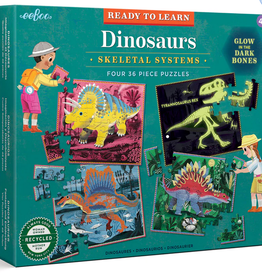 eeBoo Dinosaurs Ready to Learn 36 Piece 4 Puzzle Set