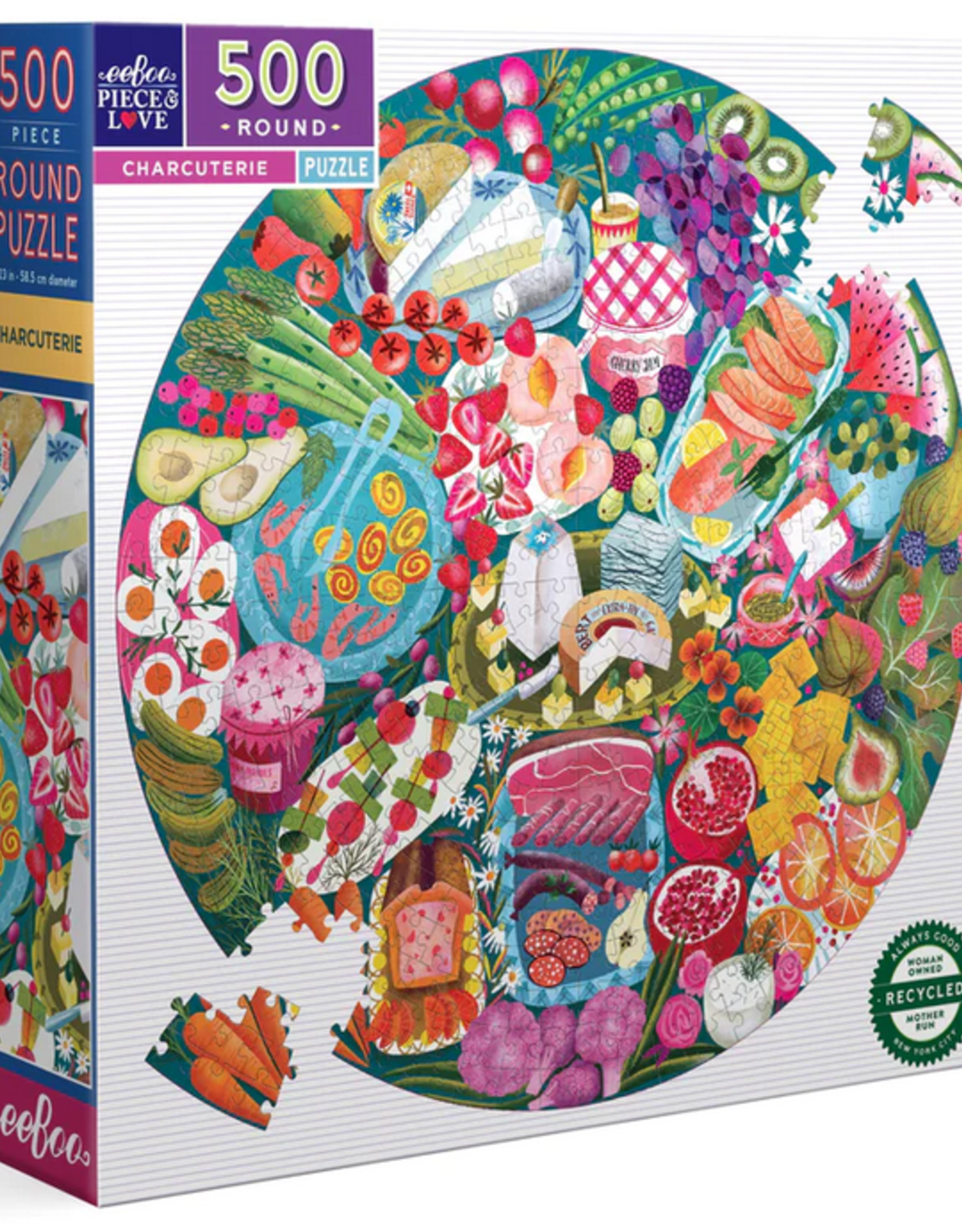 eeBoo 500pc Puzzle: Charcuterie Round