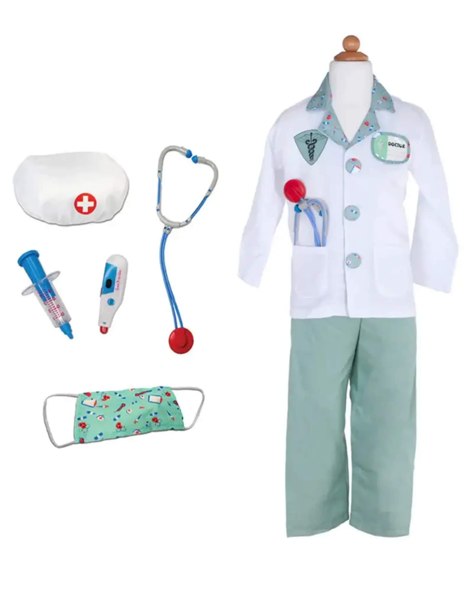 Creative Education Green Doctor Set, Includes 6 Accessories, Size 3-4