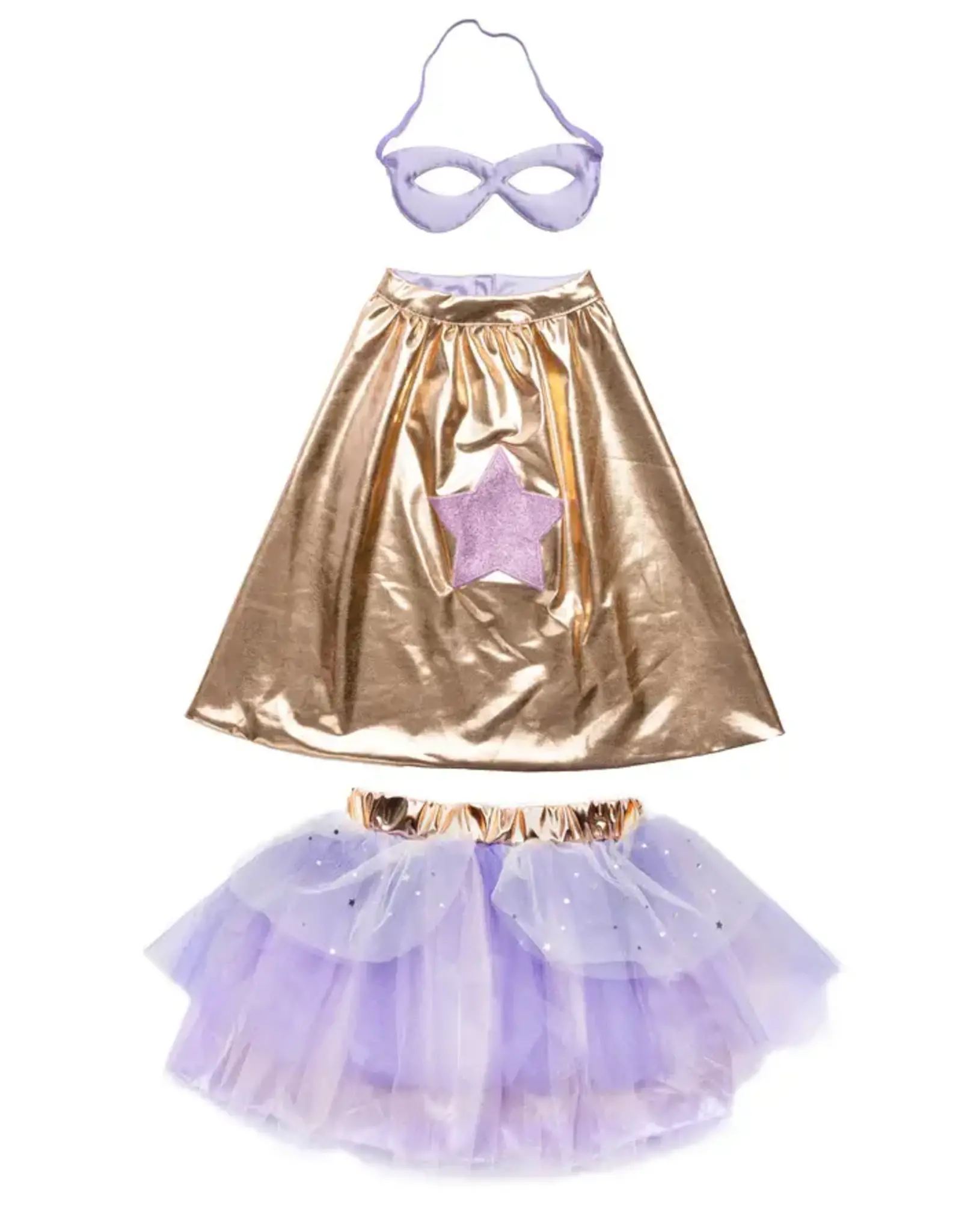 Creative Education Super-Duper Tutu/Cape/Mask, Metallic Rose/Lilac Size 4-6
