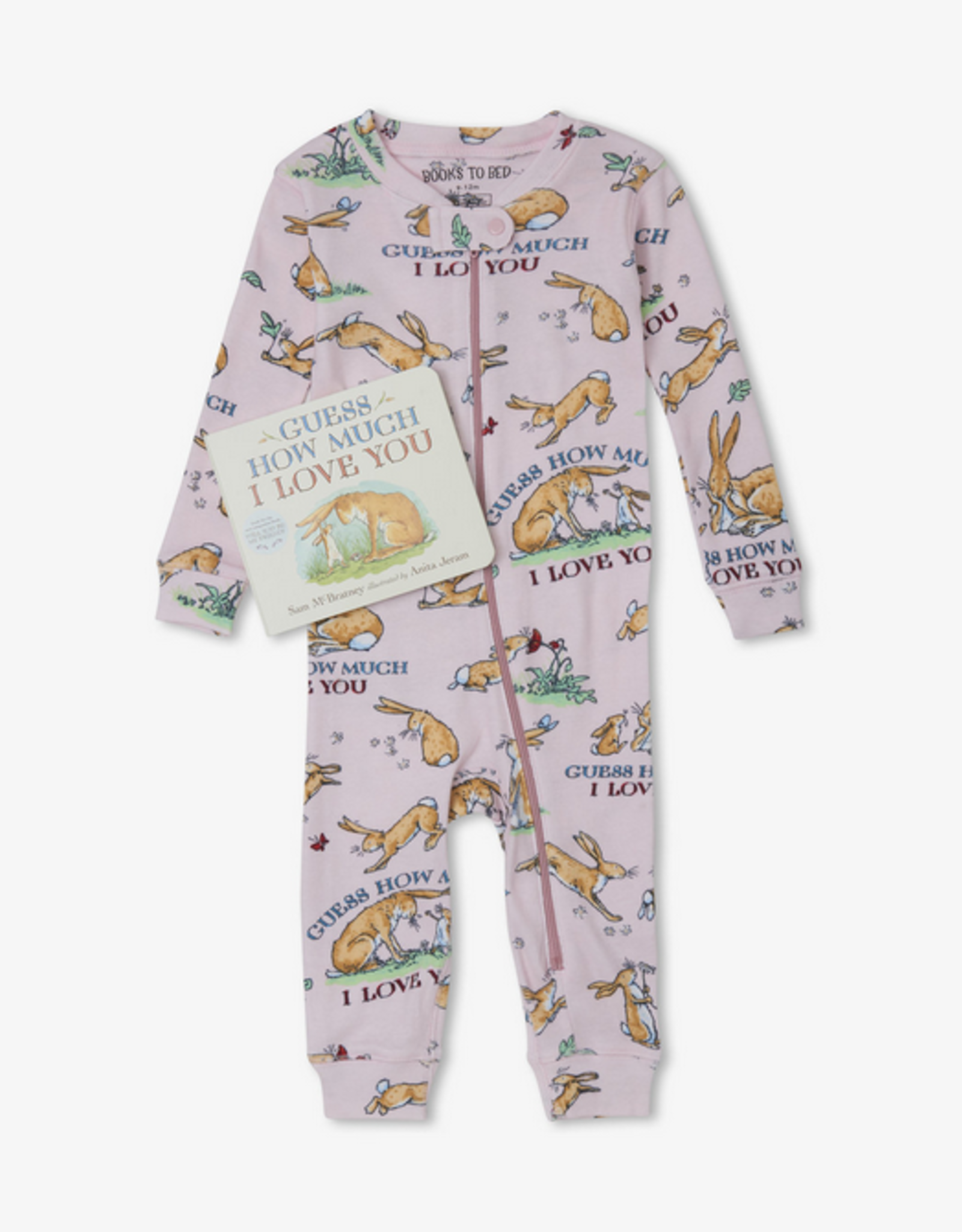 Books To Bed 12-18MO Baby Coverall Hanging with Book: Guess How Much I Love You
