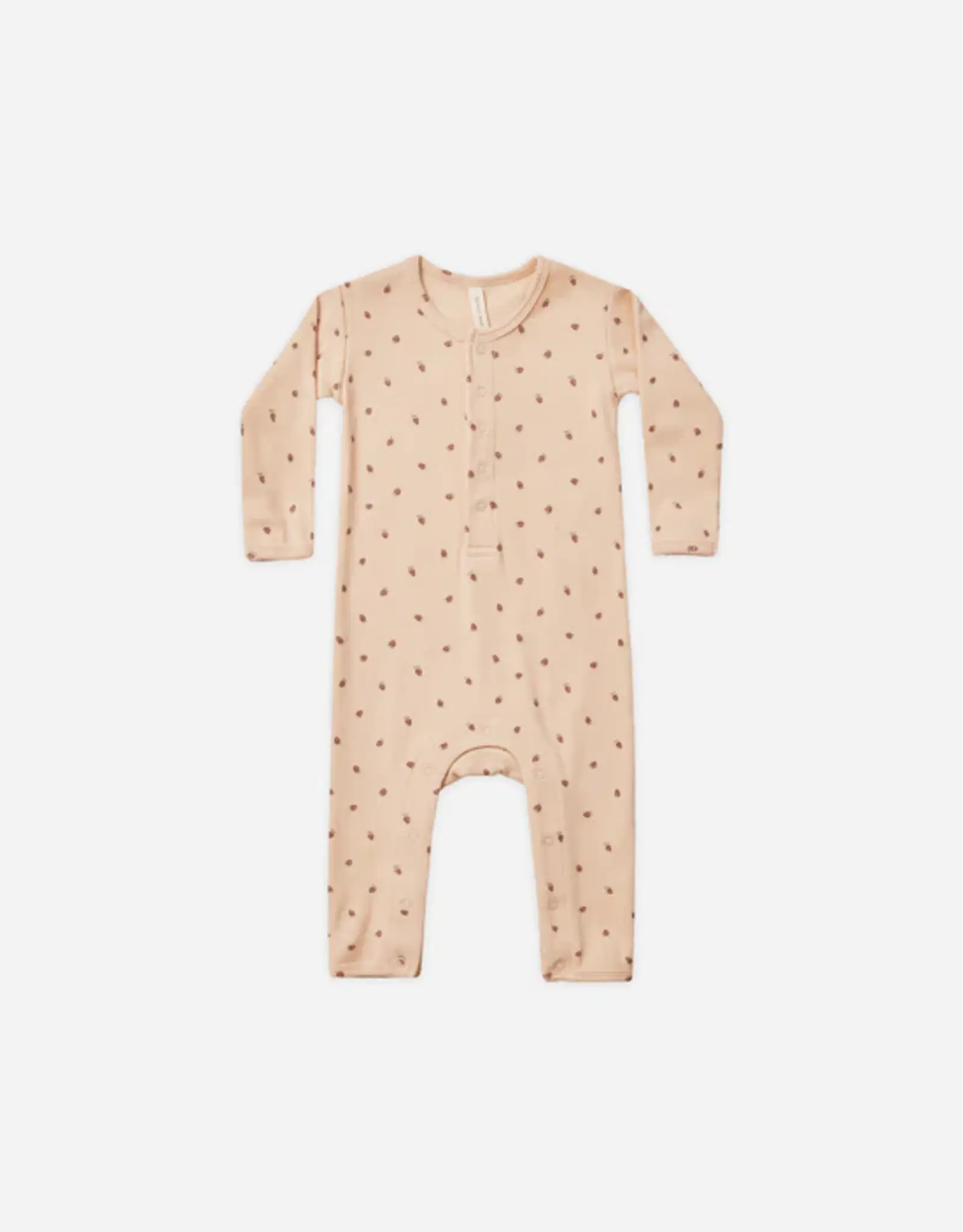 QuincyMae 6-12MO: Ribbed Baby Jumpsuit - Strawberries
