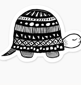 Nice Enough Stickers Sticker: B&W Turtle