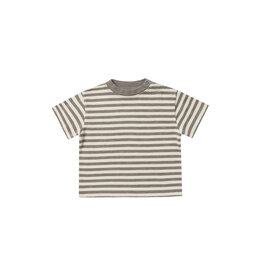 Rylee+Cru 4-5YO: Relaxed Tee - Charcoal Stripe