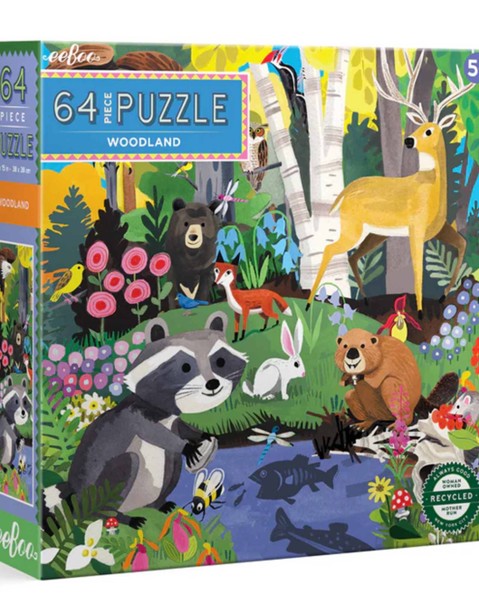 eeBoo 64pc Puzzle: Woodland