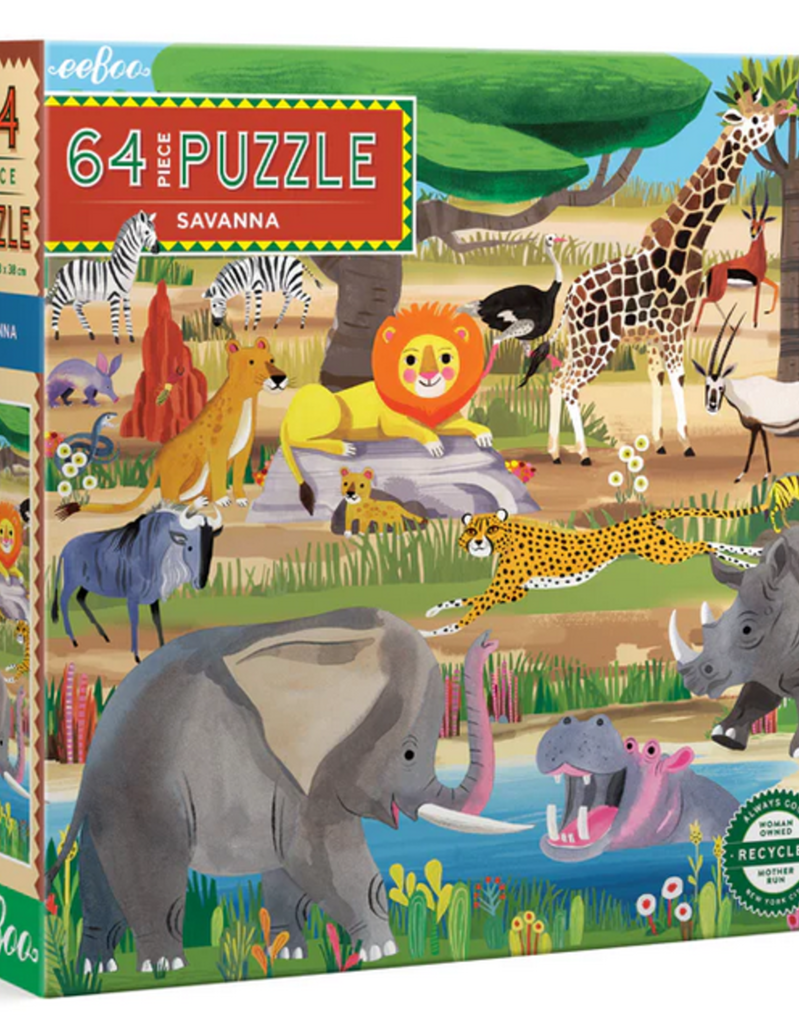 eeBoo 64pc Puzzle: Savanna