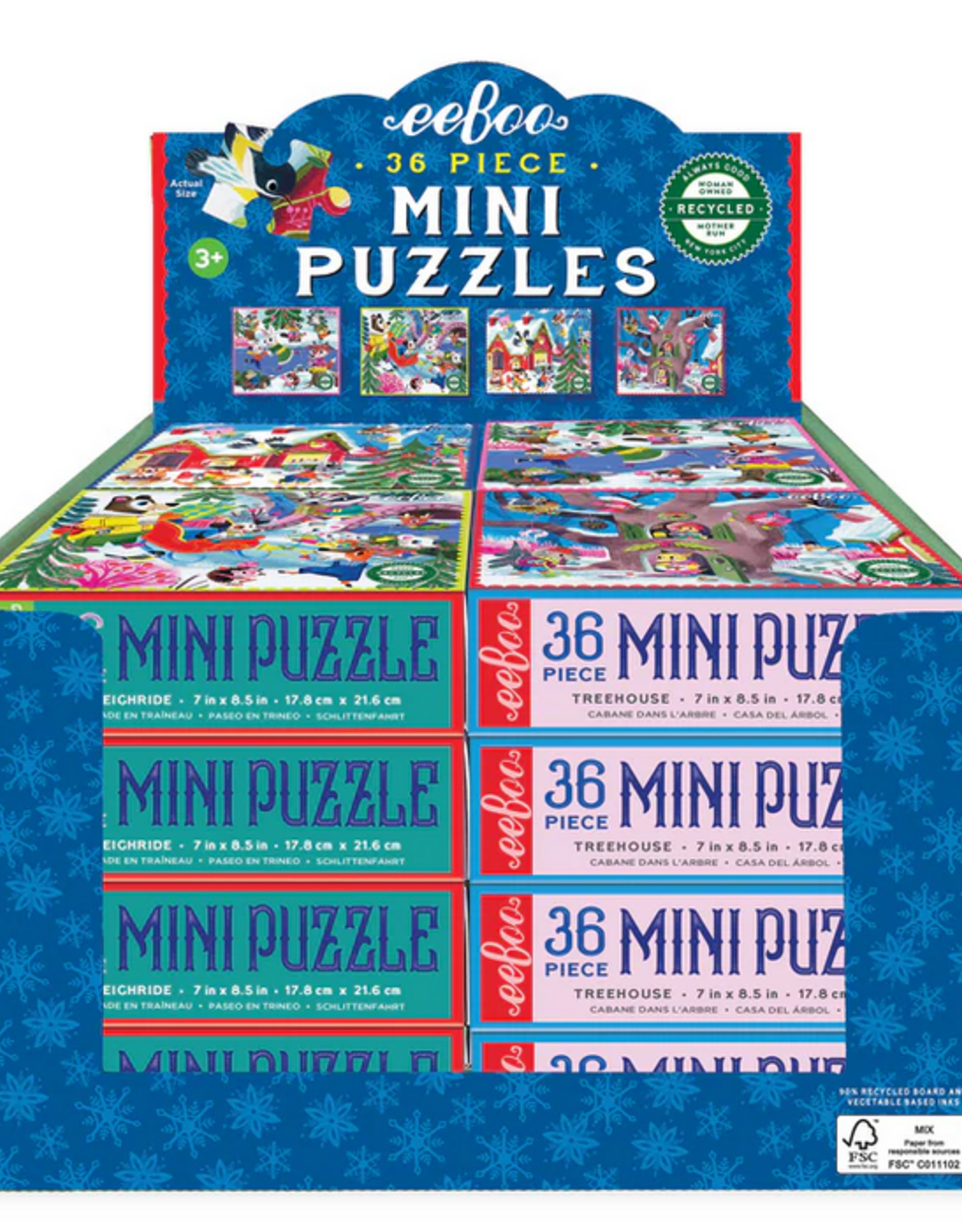 eeBoo Woodland Holiday Mini Puzzle Assortment