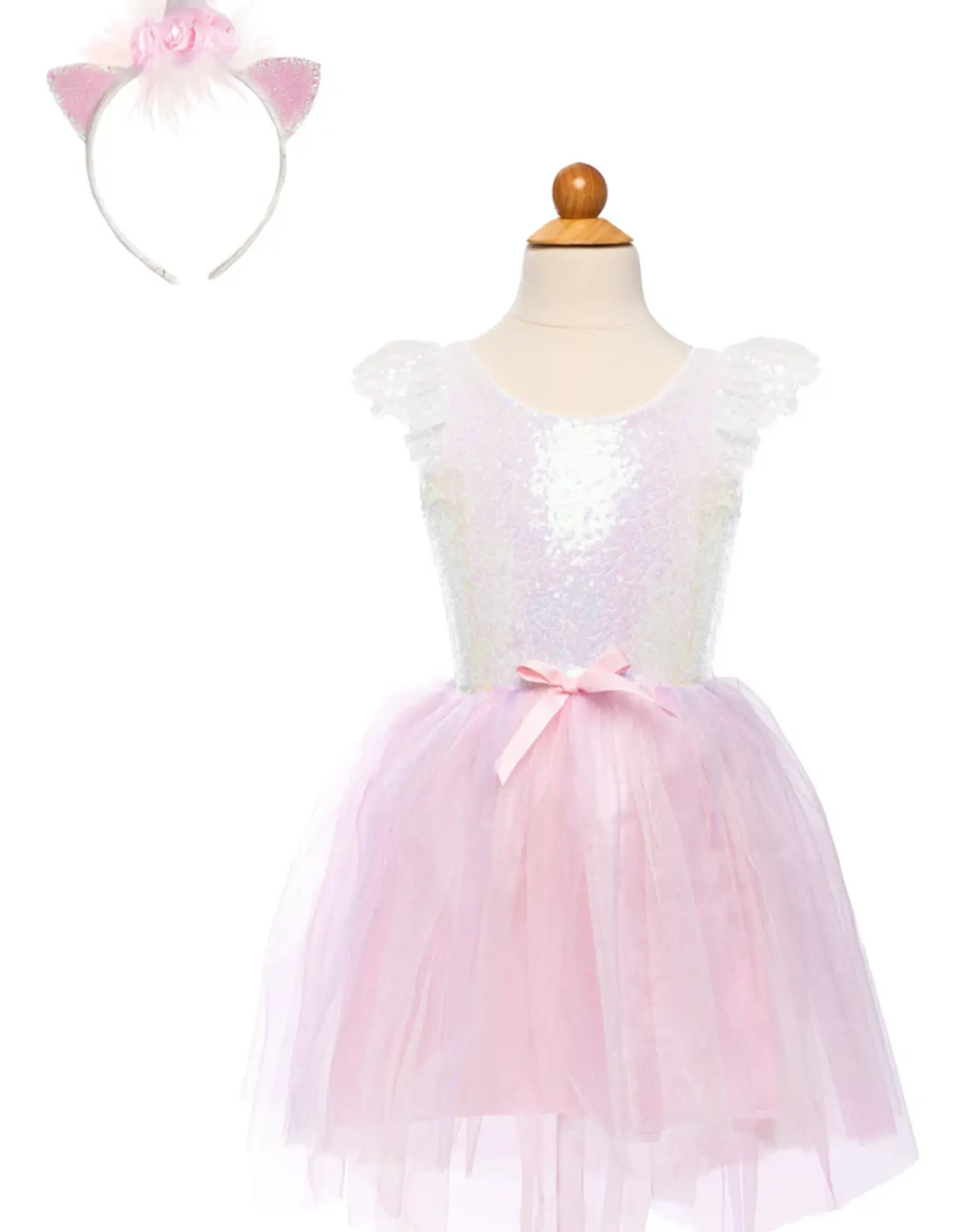 Creative Education Dreamy Unicorn Dress & Headband, Iridescent/Pink, Size 5-6