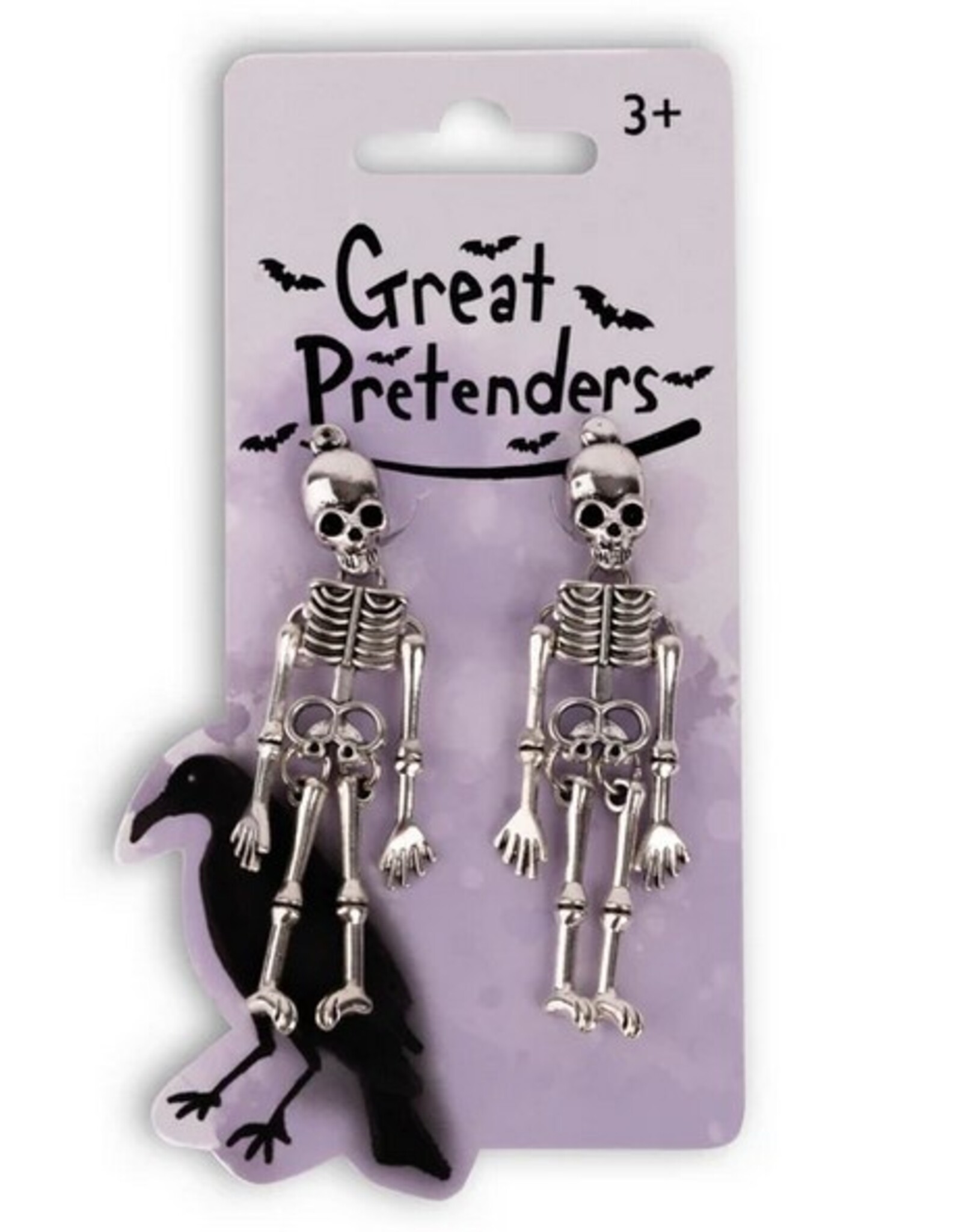 Creative Education Spooky Scary Skeleton Clip On Earrings