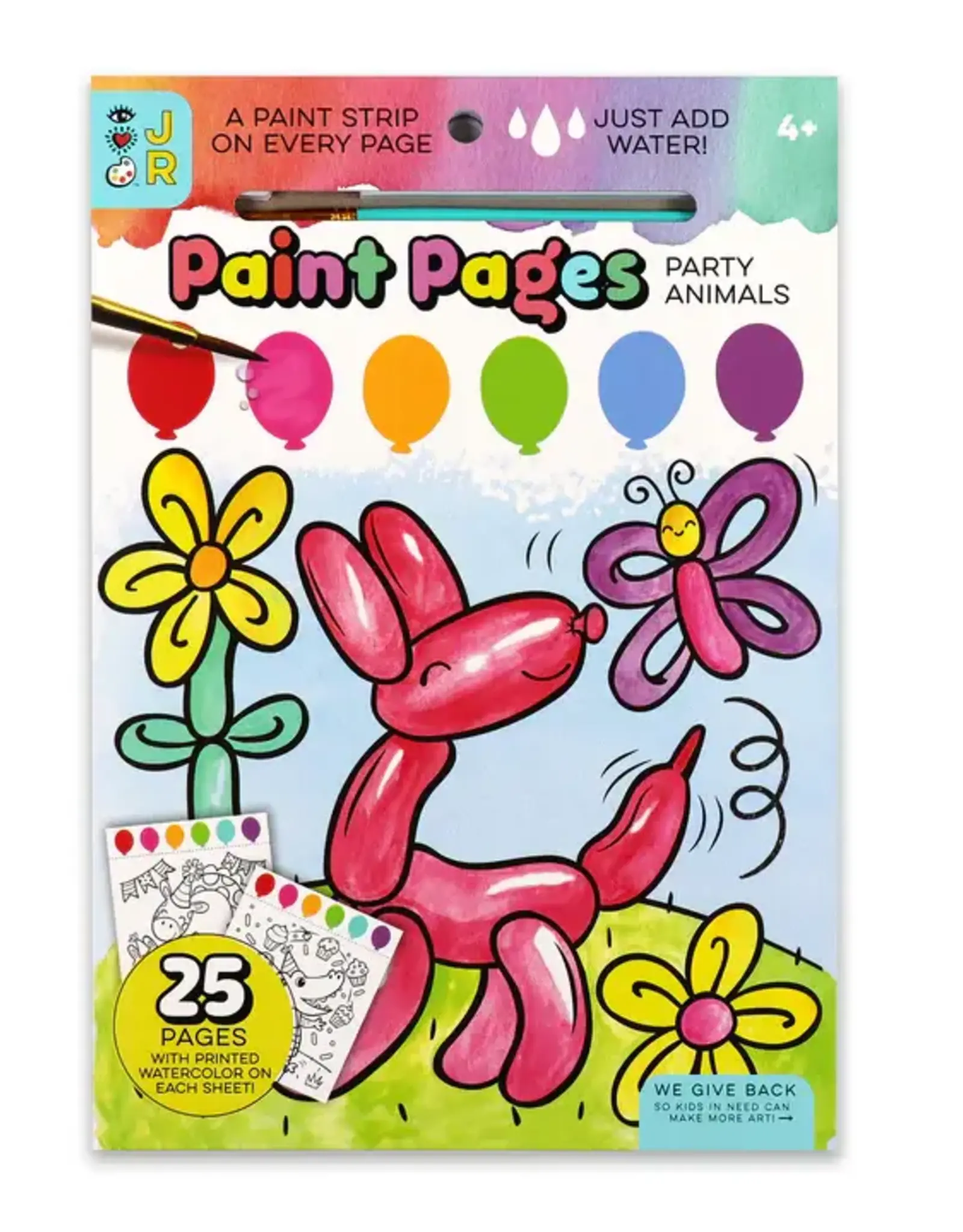 Bright Stripes Paint Pages: Party Animals