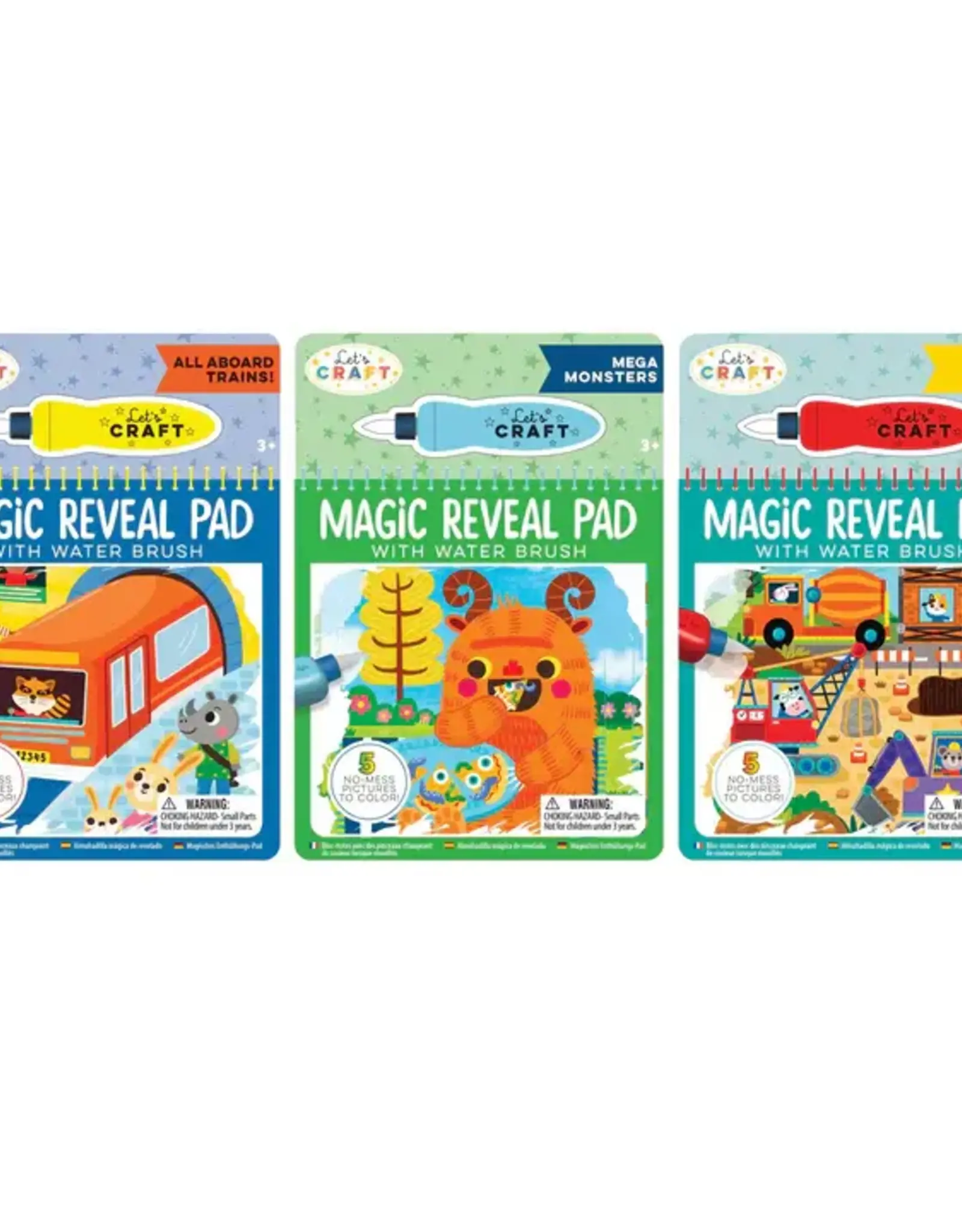 Bright Stripes Magic Reveal Pad:  Monsters,Trains, City