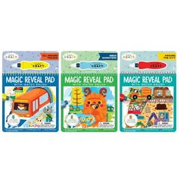 Bright Stripes Magic Reveal Pad:  Monsters,Trains, City