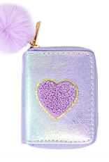 Zomi Gems Shiny Heart Patch Wallet: Purple