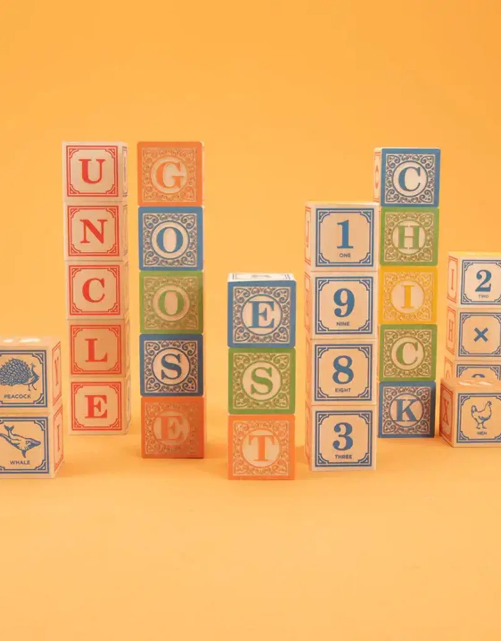 Uncle Goose Classic ABC Blocks with Canvas Bag